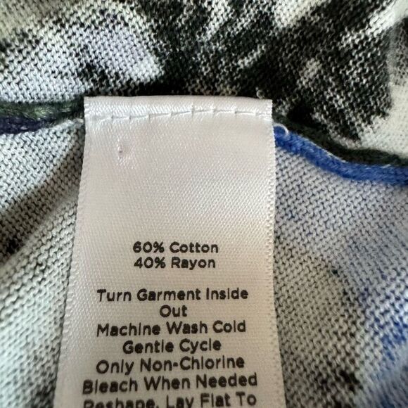 Talbots Women's Palm Trees Pineapples Floral Flamingo Cardigan cotton blend size - Picture 6 of 8